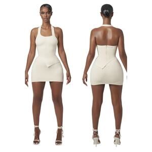 Yagi World Cream Knit Yoko Skirt Micro Mini Womens Club wear Size XS